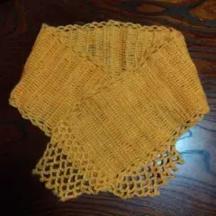 【値下げ】オレンジ色かぎ針編み編みマフラー