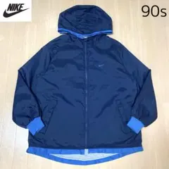 ナイキ　nike 90s ナイロンジャケット　パーカー　ネイビー　刺繍　多機能