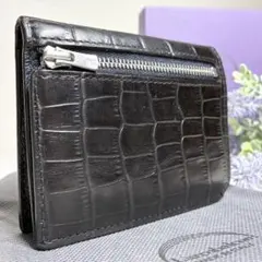 【美品】　ラルコバレーノ　スマートカードウォレット　クロコ型押し　ターコイズのサムネイル