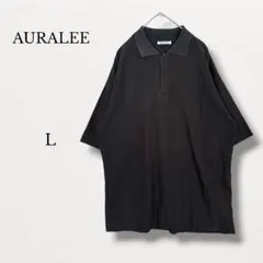 AURALEE オーラリー ポロシャツ コットン ブラック 黒 シアー - メルカリ