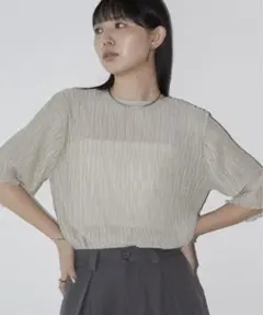 Aunt Marie's＊アントマリーズ＊シフォン楊柳ハーフスリーブブラウスのサムネイル