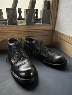 CRIMIEキャップトゥ レザーブーツ ブラック ワークブーツ バイカー