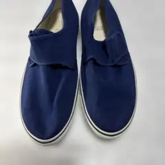 ASAHI ネイビー キャンバス スリッポン シューズ