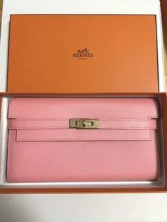 HERMES エルメス ケリーウォレット ローズジャイプール 長財布 