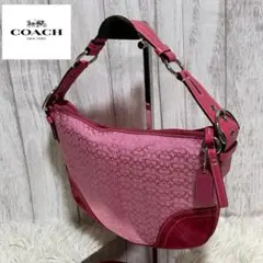 レア✨COACH シグネチャー ホーボー ワンショルダーバッグ ピンク Y2K