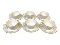 Noritake ノリタケ 小花ティ カップ 　ソーサー 6客セット
