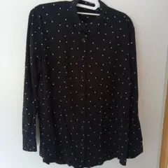 ユニクロドットプリントシャツブラウス