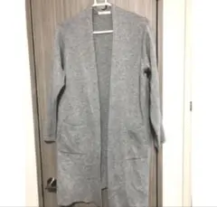 ロングカーディガン グレー　オープンフロント