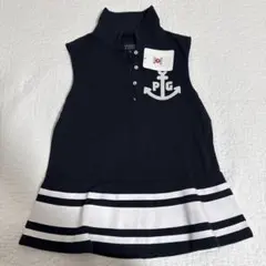 パーリーゲイツPGGロゴ入り黒ネイビーポロワンピースサイズ0 - メルカリ