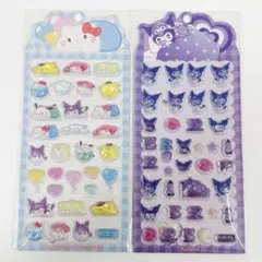 海外限定　サンリオ　クロミ　ぷっくり　3D 立体　シール　2種セット