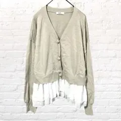 ペプラムニットカーディガン