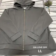 ON LOVE OFF パーカー　フルジップ　長袖　フリル　LL