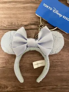 匿名配送！ミニーミニチュアカチューシャ レース ディズニーランド キーホルダー