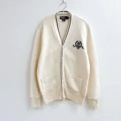 【極美品】ポロ　ラルフローレン　刺繍ロゴ　裏起毛　厚手カーディガン