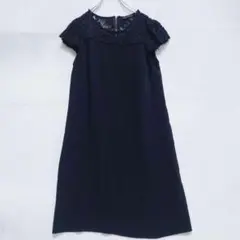 ザラベーシック レース切替ワンピース 半袖 Aライン（S）ブラックのサムネイル