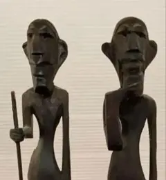 アフリカンスタイル 木製彫刻 2体セット