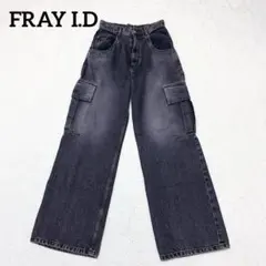 FRAY I.D カーゴデニムパンツ ブラック ワイド 日本製 コットン100%のサムネイル