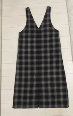 チェックジャンパースカート　前後2WAY　チェックタイトスカート　Lサイズ