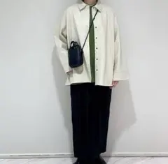 LOWRYS FARM エコレザー ボックスシャツ アイボリー F