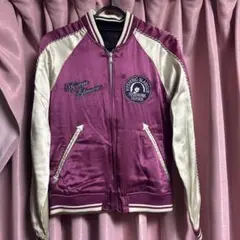 ヒステリックグラマー　スカジャン　ヒスガール　パープル　ベロア　ラメ ヒステリックグラマー スカジャン ヒスガール パープル ベロア ラメ