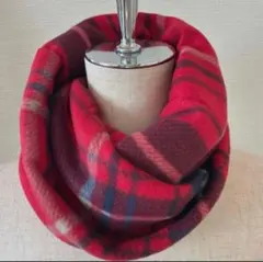 人気❤️レッド❤️チェック　フリース　　スヌード　マフラー　防寒　赤　冬