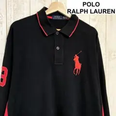 POLO RALPH LAUREN 長袖ポロシャツ 黒 赤 ビッグポニー