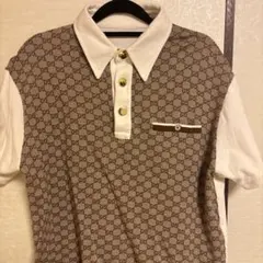 GUCCIポロシャツGG総柄XLネイビー紺GGパターン刺繍Tシャツ半袖 - メルカリ