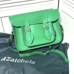 Zatchels　サッチェル　ショルダーバッグ　グリーン　11.5インチ　英国製のサムネイル