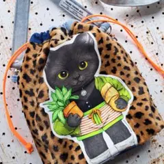 コヤンイサムチョン　バミ　デニムリメイク巾着スマホショルダーバッグ