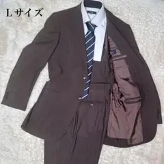 【美品・高品質】アルティジャナーレ セットアップ ストライプ ブラウン　L