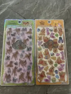 プーさん➕バンビ新作　プチドロップシール