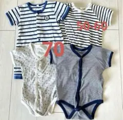 ロンパースまとめ売り50 60 70 ストライプ 星柄　新生児　男の子　夏服