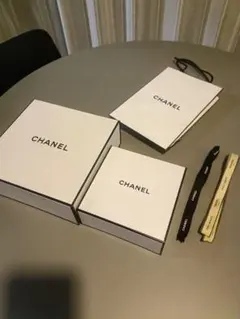 CHANEL ギフトボックス2箱リボン2本ショッパーセット