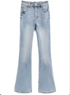GRL ハイウエストフレアデニムパンツ[cu498] ライトブルー　XS