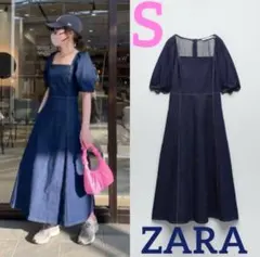 ZARA 新品 完売　デニムワンピース　Sサイズ