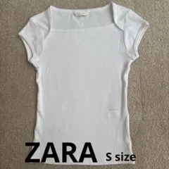 ZARA 半袖カットソー ホワイト Sのサムネイル