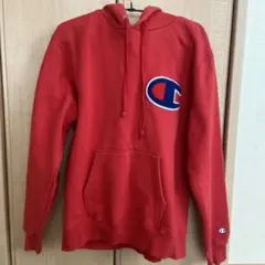 Champion フード付きレッドスウェット
