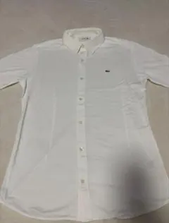 【美品】正規店購入LACOSTE ホワイト ボタンダウン　ポロシャツ　半袖