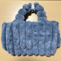 ファー 素材 2wayバッグ ブルー系