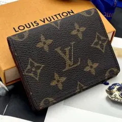 ルイヴィトン モノグラム ポルトビエ カルト ブルー 二つ折り財布