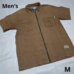 Favorite Gear ブラウン ストライプ 半袖シャツ Mのサムネイル