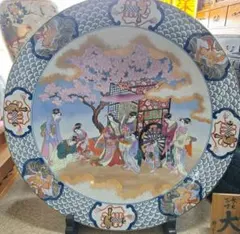 有田焼 神右衛門作 染錦 金襴 大皿 75cm鷲 鷹 双龍 唐草文様 飾皿 特大 有田焼 神右衛門作 染錦 金襴 大皿 75cm鷲 鷹 双龍 唐草文様