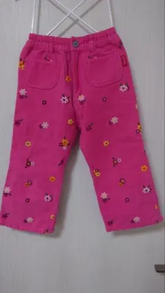 110 花柄ピンク長ズボン