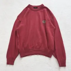 ライカ　クルーネックニット　ウール　セーター　M レッド　赤　シンプル