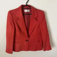 Oscar de la Renta コットンシルク　レッド　ジャケット　2