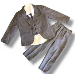 フォーマル スーツ 入学式 卒園式 結婚式 男の子 110 5点セット ツイード