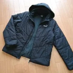 PUMA プーマ　ブラック ダウンコート フード付き　160㎝ 中綿