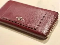 COACH バーガンディ レザー 長財布