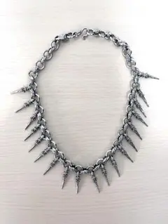 スパイクデザイン シルバー ネックレス ロック パンク