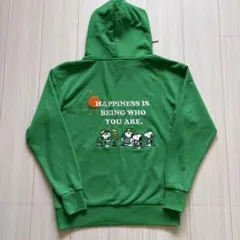 スタバ　スヌーピーパーカー　オーバーサイズパーカー グリーン L-XL Starbucks Vintage Peanut スターバックス スヌーピー オーバー